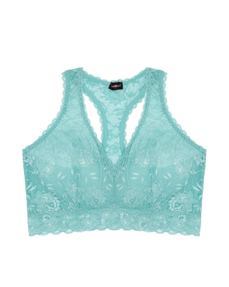 Front of a size 1X Racie Racerback Bralette in Blu Capri by Cosabella. | dia_product_style_image_id:273722